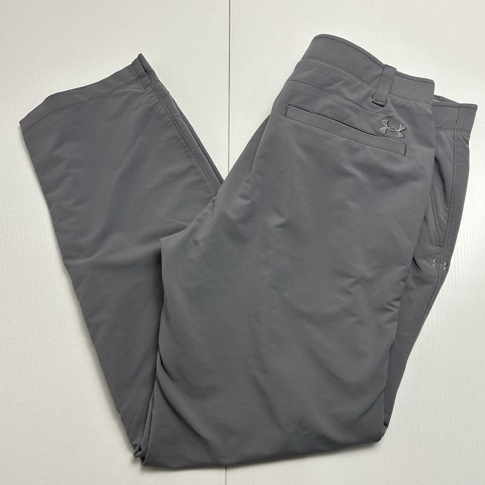 Under Armour Pants Mens 36x32 Gray UA Match Play Performance Golf Chino Wicking